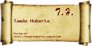 Tamás Huberta névjegykártya
